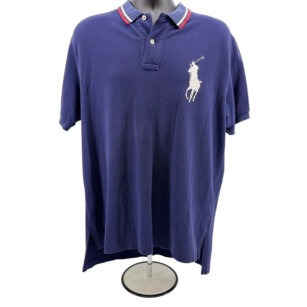 Vintage Polo Ralph Lauren Polo Mens L Blue US Open 2005 Big Pony Shirt